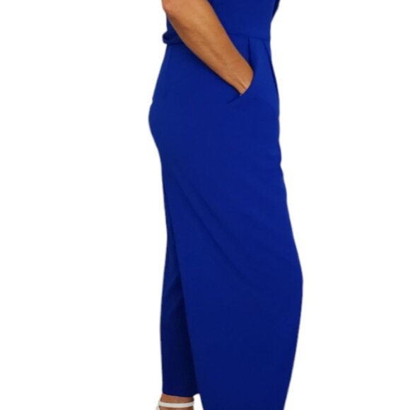 Tahari Round Neck Sleveless Side tie Cocktail Jumpsuit Size 12 - Picture 5 of 9